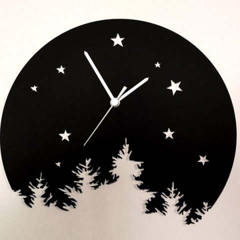 Horloge Forêt étoilée (noir)