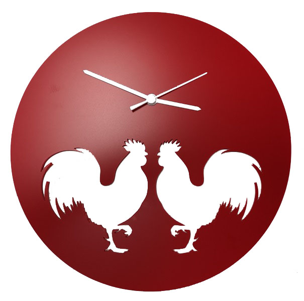 Horloge Deux coqs (rouge)